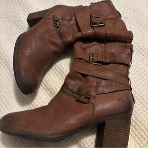 Josef Seibel Brown Heeled Boots with Buckle Details